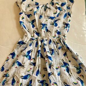 Lands End blue birds dress size 10